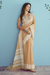 Soft Linen Silk Saree with Chikankari Weaved Border