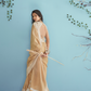 Soft Linen Silk Saree with Chikankari Weaved Border