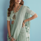 Soft Linen Silk Saree with Chikankari Weaved Border