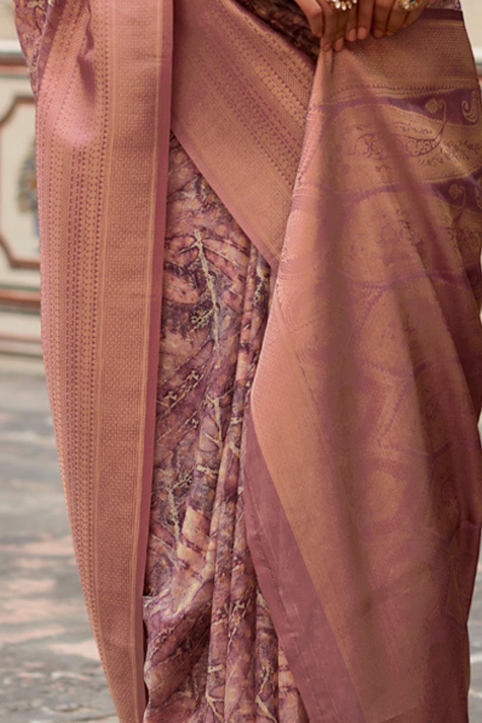 Soft Nylon Crepe with Zari Weaving & Digital Print - LaVante Fashion