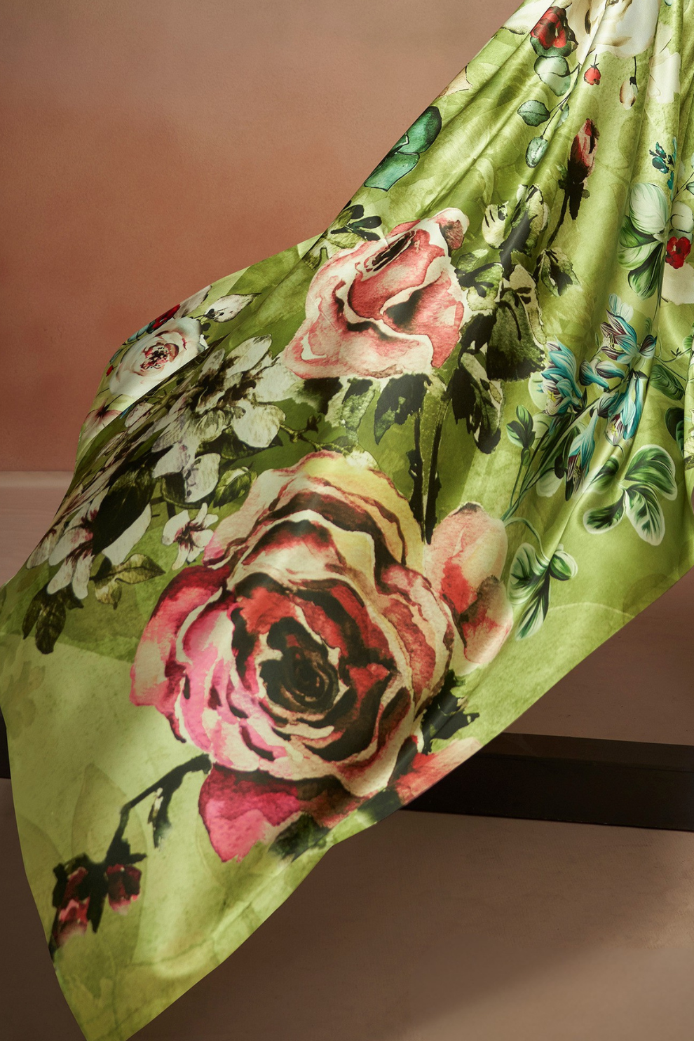 Glamorous Soft Satin Saree Adorned with Contemporary Digital Art