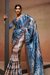 Glamorous Soft Satin Saree Adorned with Contemporary Digital Art