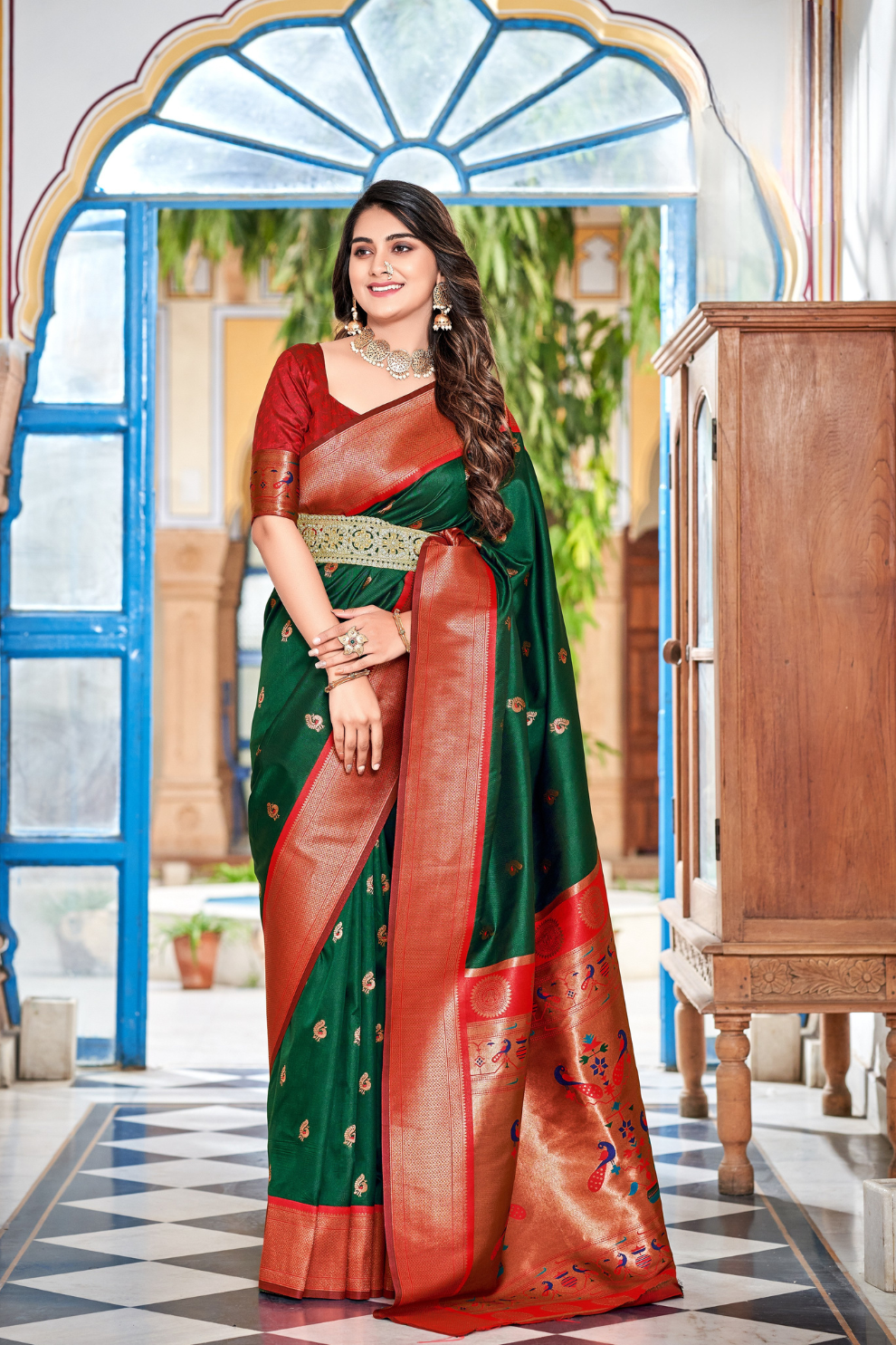 Soft Peshwai Paithani Silk Saree