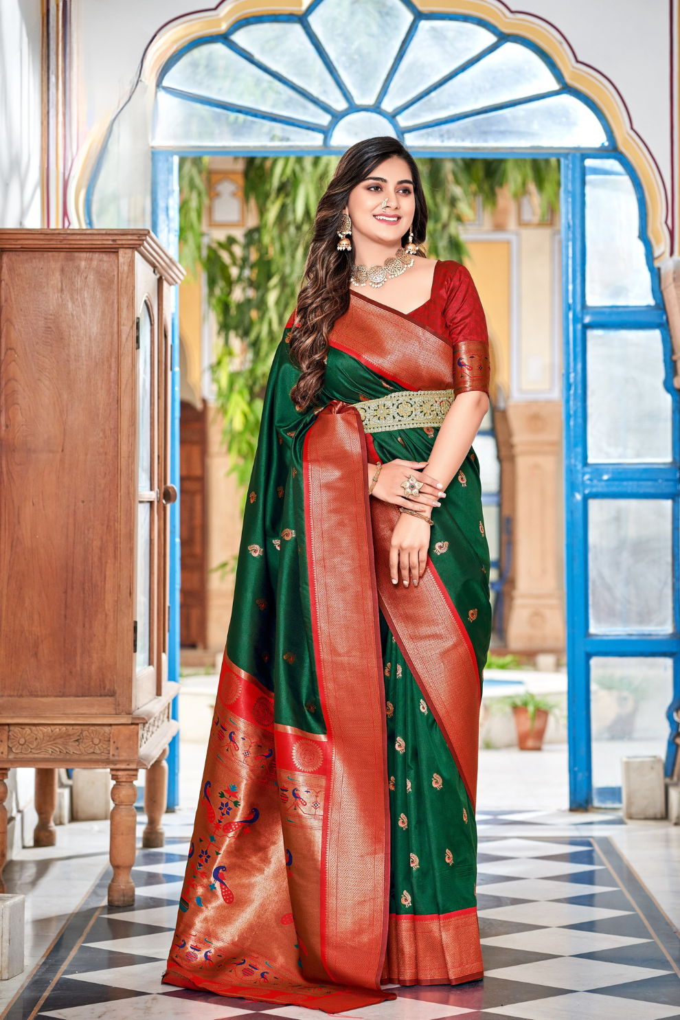 Soft Peshwai Paithani Silk Saree