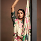 Glamorous Soft Satin Saree Adorned with Contemporary Digital Art