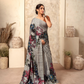 Glossy Soft Satin Fabric with Contemporary Digital Design
