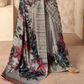 Glossy Soft Satin Fabric with Contemporary Digital Design