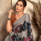 Glossy Soft Satin Fabric with Contemporary Digital Design