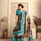 Glossy Soft Satin Fabric with Contemporary Digital Design