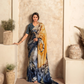 Glossy Soft Satin Fabric with Contemporary Digital Design