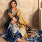 Glossy Soft Satin Fabric with Contemporary Digital Design
