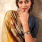Glossy Soft Satin Fabric with Contemporary Digital Design