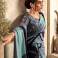 Glossy Soft Satin Fabric with Contemporary Digital Design