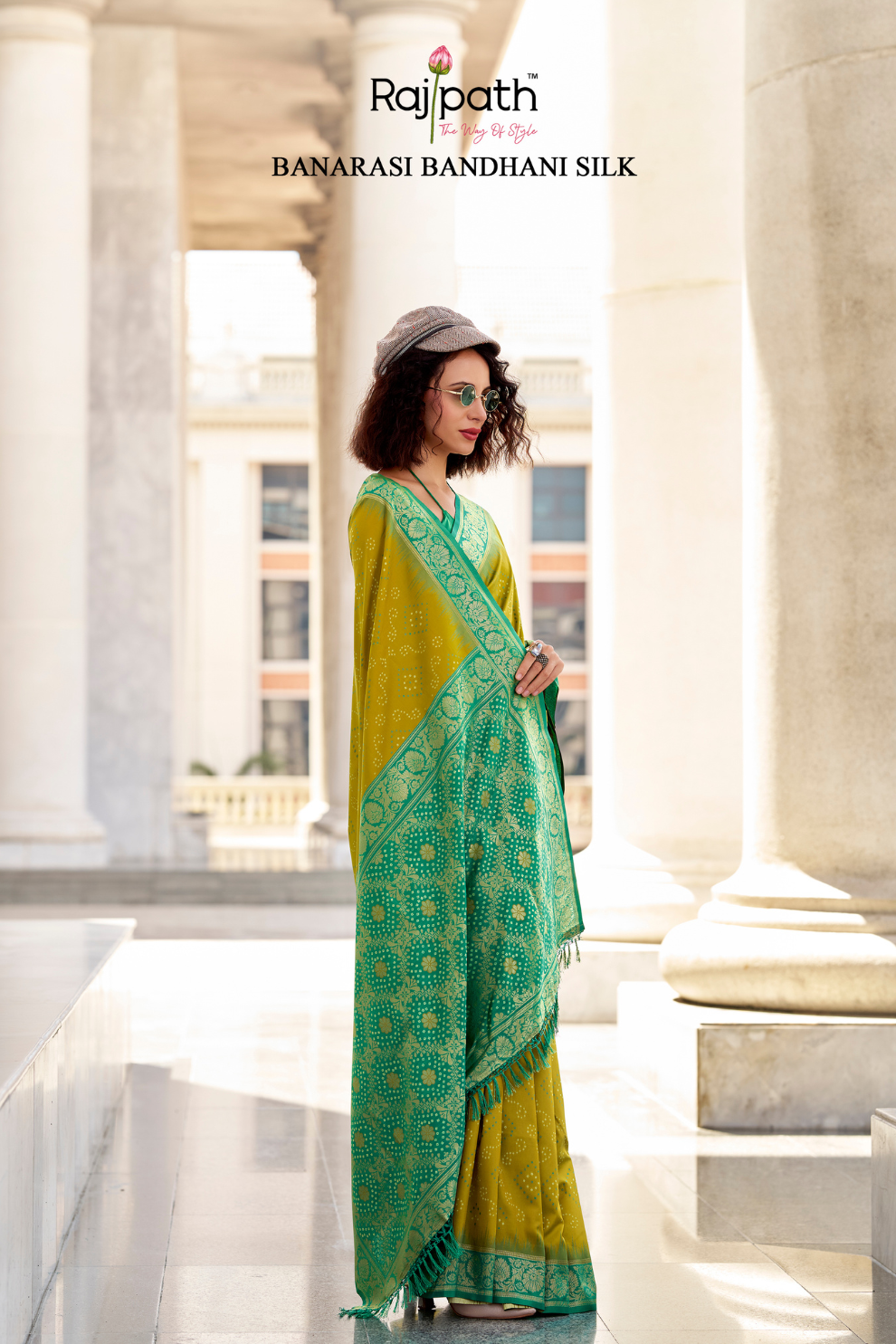 Soft Silk Saree with Ikkat Bandhani Fusion Design - LaVante Fashion