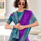 Soft Silk Saree with Ikkat Bandhani Fusion Design - LaVante Fashion