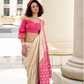 Soft Silk Saree with Ikkat Bandhani Fusion Design - LaVante Fashion