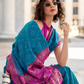 Soft Silk Saree with Ikkat Bandhani Fusion Design - LaVante Fashion