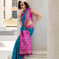 Soft Silk Saree with Ikkat Bandhani Fusion Design - LaVante Fashion