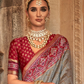 Vibrant Digital Printed Art Silk Saree with Contemporary Design