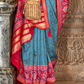 Vibrant Digital Printed Art Silk Saree with Contemporary Design