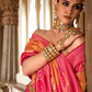 Premium Vichitra Silk Saree with Traditional Banarasi Woven Patterns