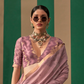 Graceful Spun Silk Saree with Handloom Weaving