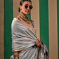 Graceful Spun Silk Saree with Handloom Weaving