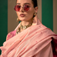 Graceful Spun Silk Saree with Handloom Weaving