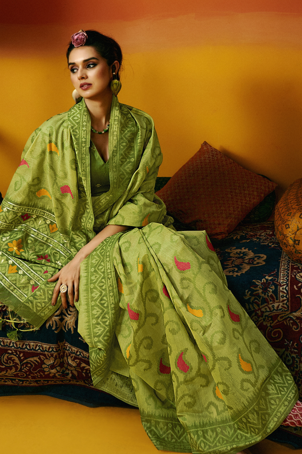 Grace Woven in the Threads of Spun Handwoven Jamdani Elegance