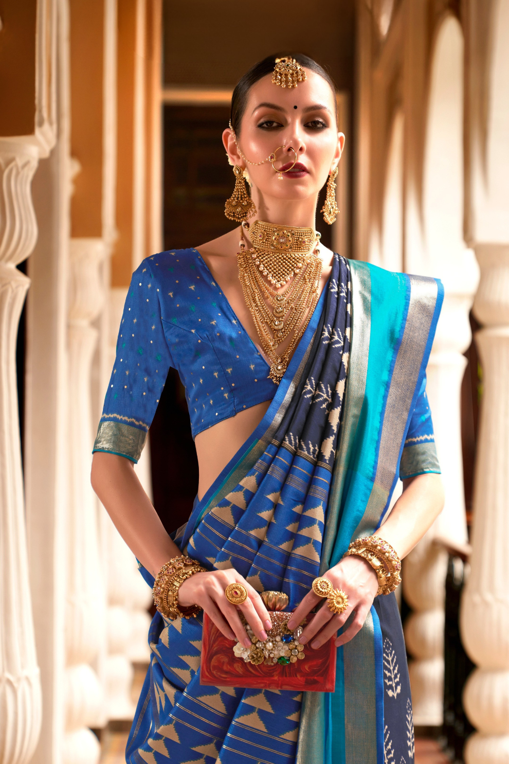 Designer Saree in Polyester Viscose Silk with Floreem Finish