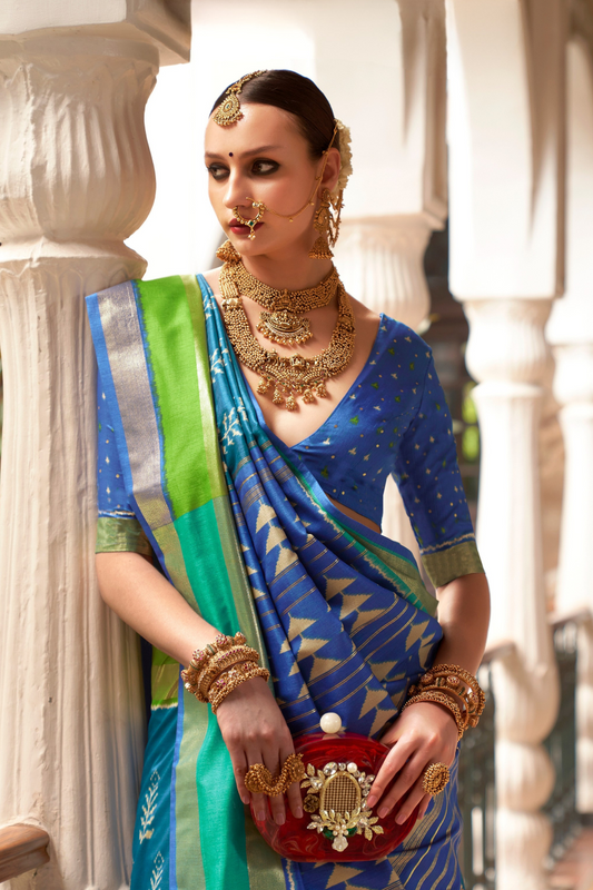 Designer Saree in Polyester Viscose Silk with Floreem Finish