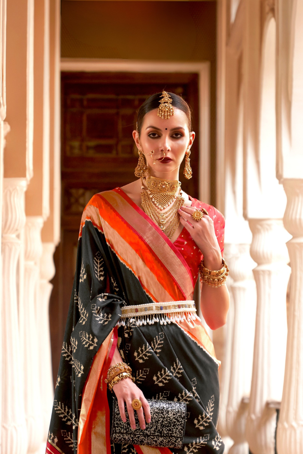 Designer Saree in Polyester Viscose Silk with Floreem Finish