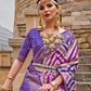 Graceful Aqua Effect Saree in Viscose Polyester Silk Fabric