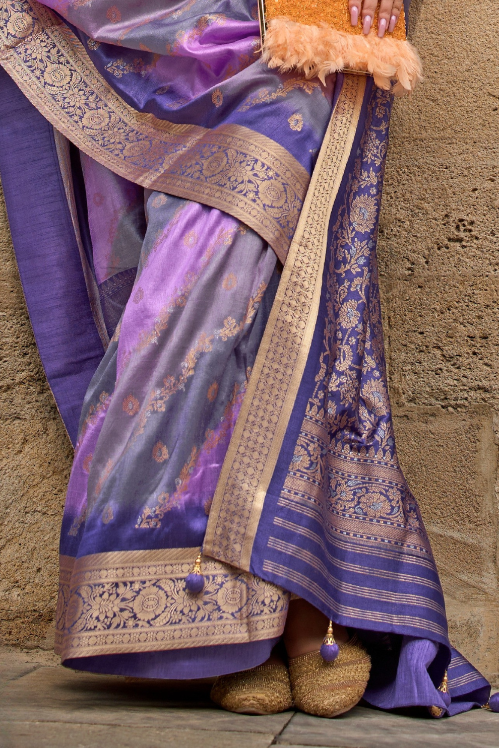 Designer Viscose Polyester Silk Saree with Aqua Effect Finish