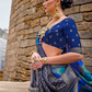 Graceful Aqua Effect Saree in Viscose Polyester Silk Fabric