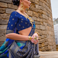 Graceful Aqua Effect Saree in Viscose Polyester Silk Fabric