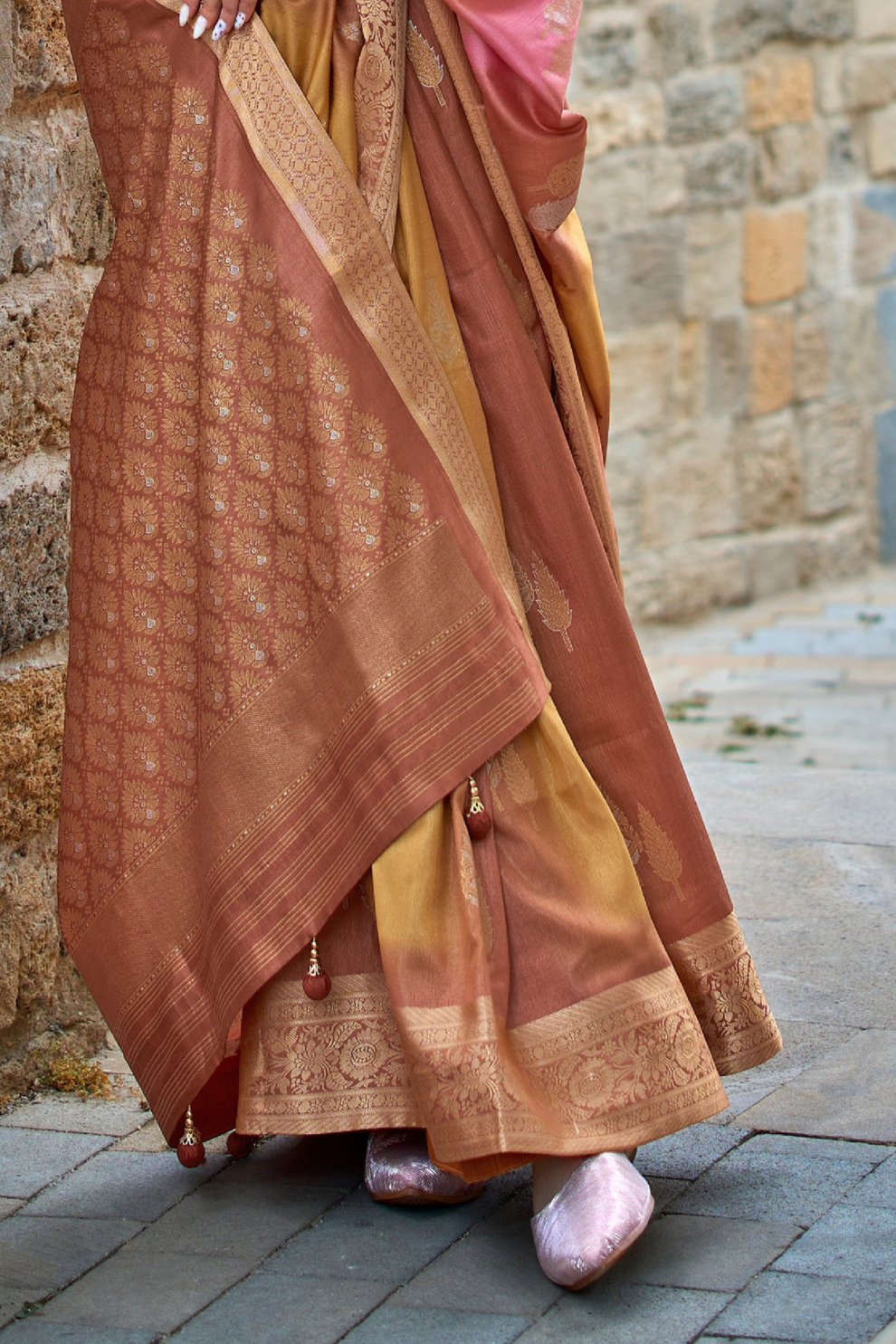 Designer Viscose Polyester Silk Saree with Aqua Effect Finish