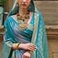 Designer Viscose Polyester Silk Saree with Aqua Effect Finish
