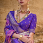 Graceful Aqua Effect Saree in Viscose Polyester Silk Fabric