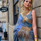 Designer Viscose Polyester Silk Saree with Aqua Effect Finish