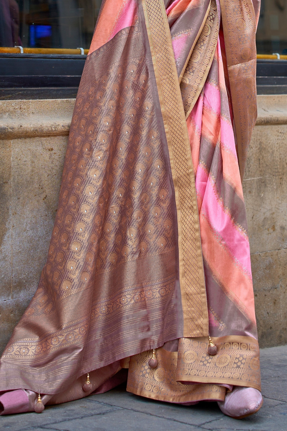 Designer Viscose Polyester Silk Saree with Aqua Effect Finish