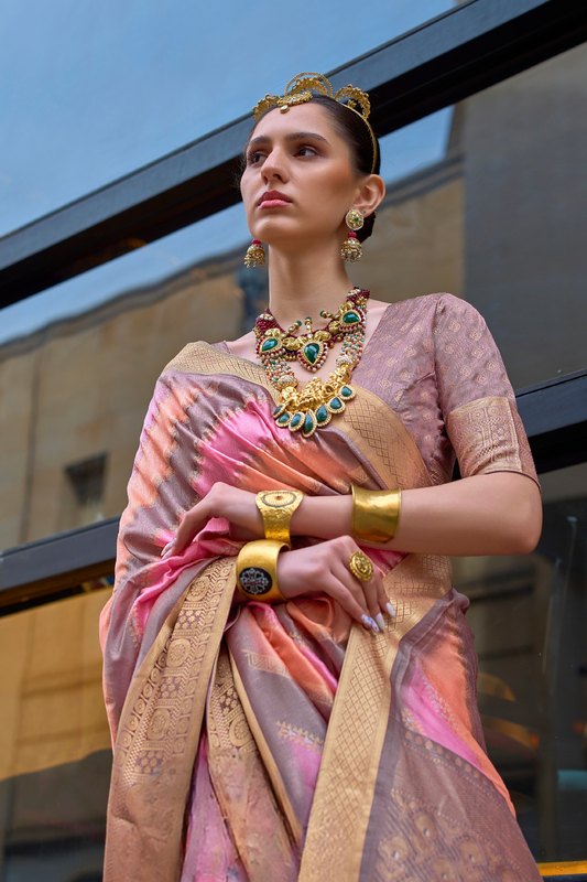 Designer Viscose Polyester Silk Saree with Aqua Effect Finish