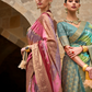 Designer Viscose Polyester Silk Saree with Aqua Effect Finish