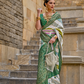 Graceful Aqua Effect Saree in Viscose Polyester Silk Fabric
