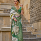 Graceful Aqua Effect Saree in Viscose Polyester Silk Fabric