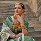 Graceful Aqua Effect Saree in Viscose Polyester Silk Fabric