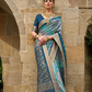 Designer Viscose Polyester Silk Saree with Aqua Effect Finish