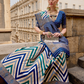 Graceful Aqua Effect Saree in Viscose Polyester Silk Fabric