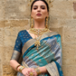 Designer Viscose Polyester Silk Saree with Aqua Effect Finish