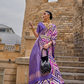 Graceful Aqua Effect Saree in Viscose Polyester Silk Fabric